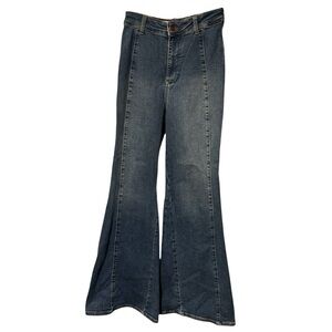 PILCRO Blue Denim Size 28 Flare Wide Leg Jeans